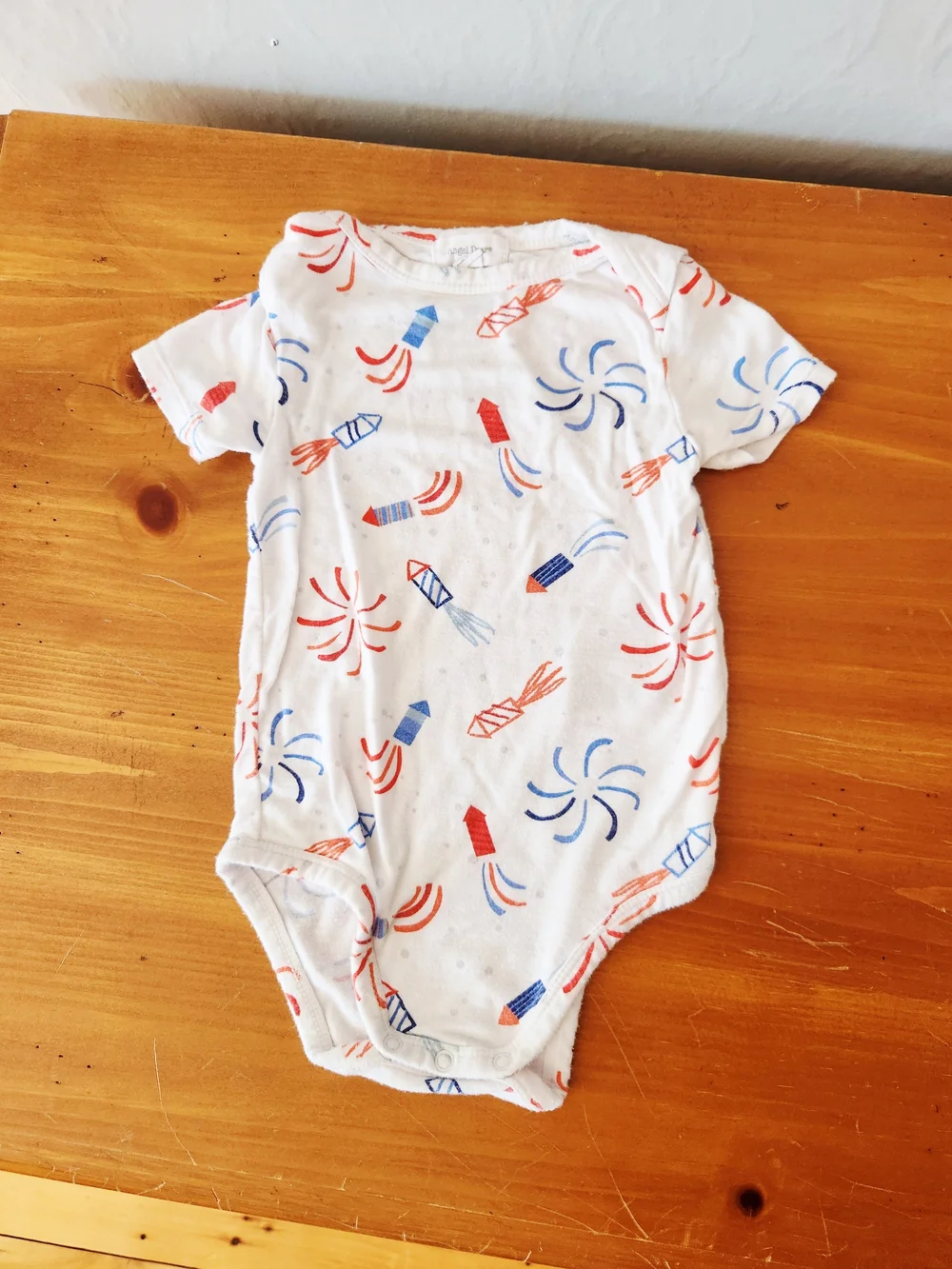 Angel Dear 3-6 Month Bamboo Firework Print Onsie